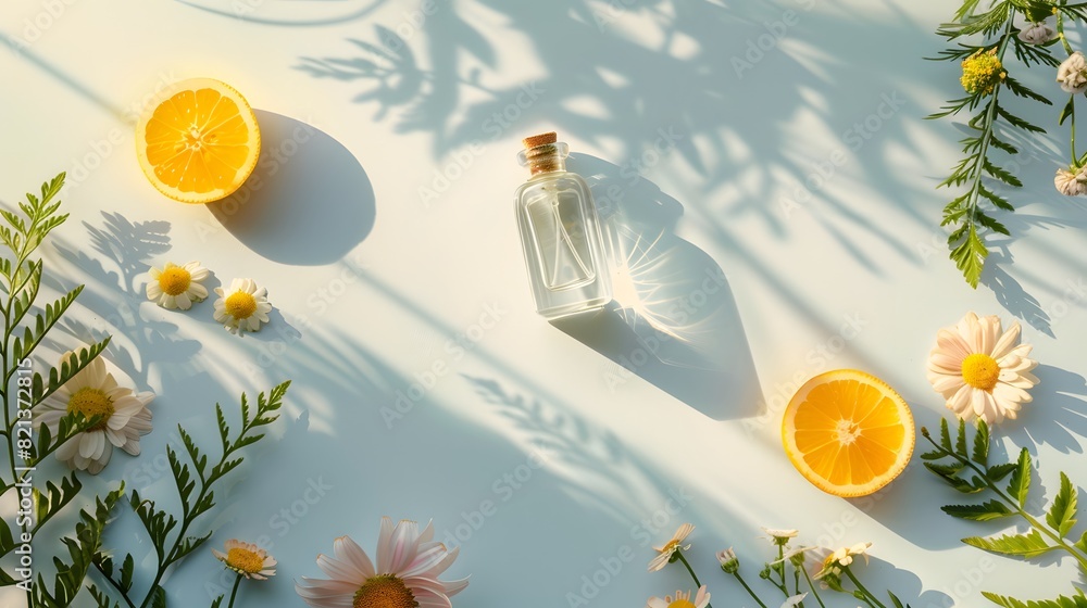 A summer fragrance poster with copy space
