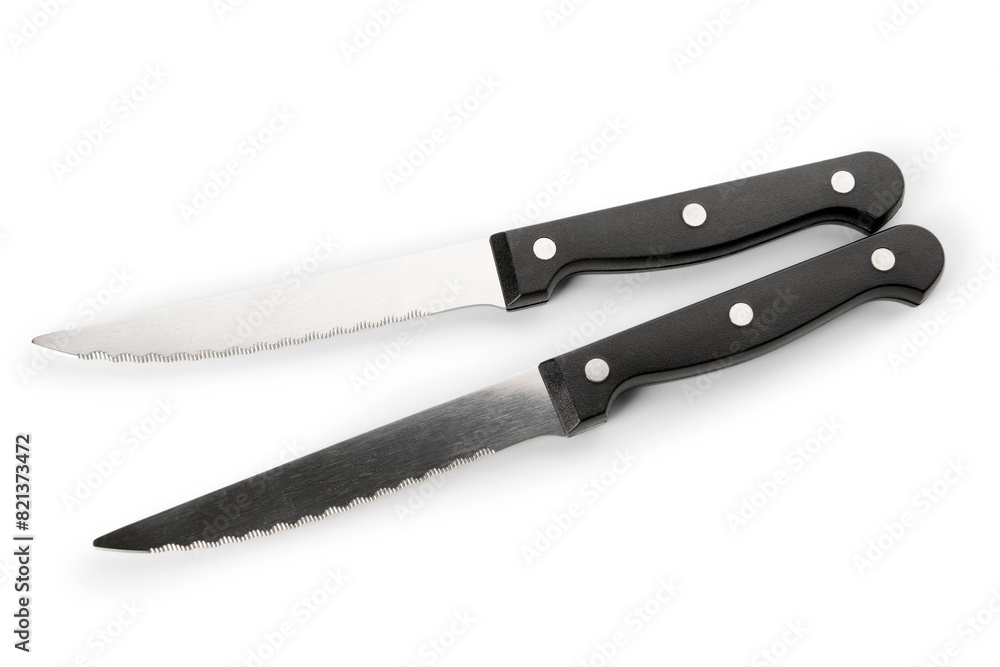 Kitchen knives on white background Kitchen knives on white background