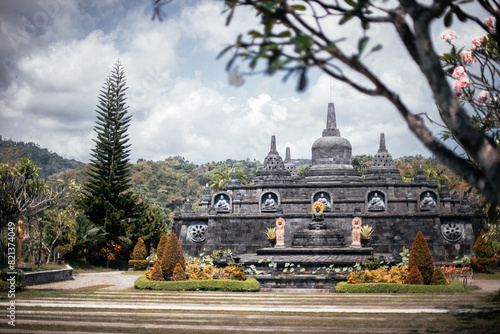 Landscape with buddhist temple in Indonesia, Bali photo