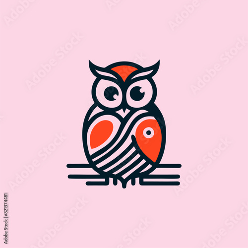 owl design logo concept, vector