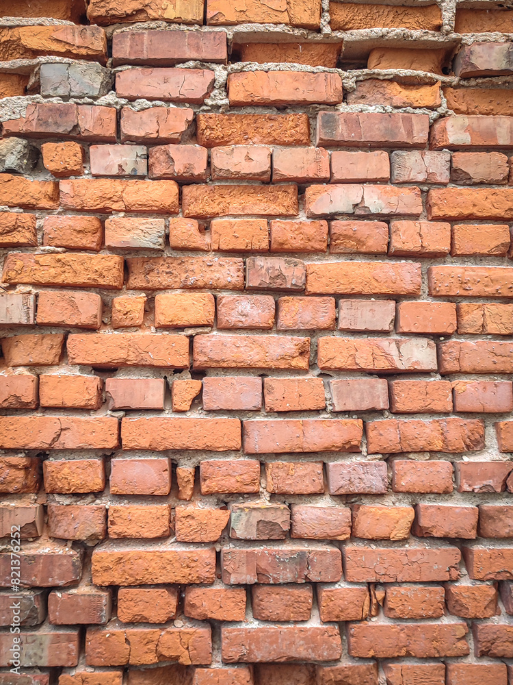 Background of wide old red brick wall texture. Home or office design backdrop Background of wide old red brick wall texture. Home or office design backdrop