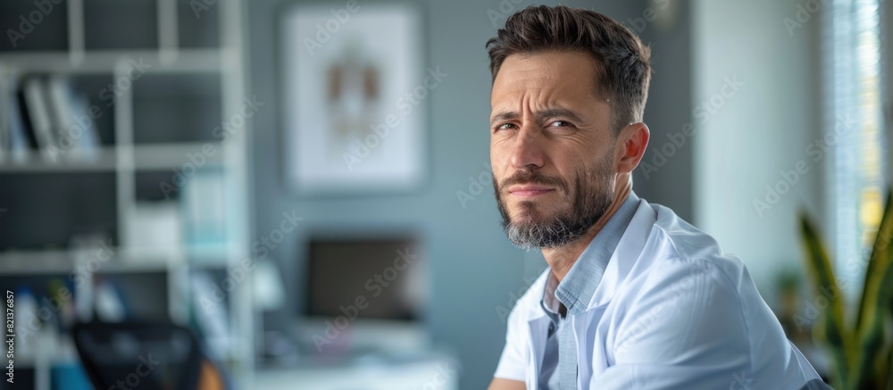 Bearded man sitting in office Bearded man sitting in office