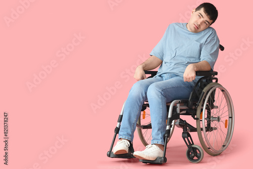Young man sitting in wheelc...