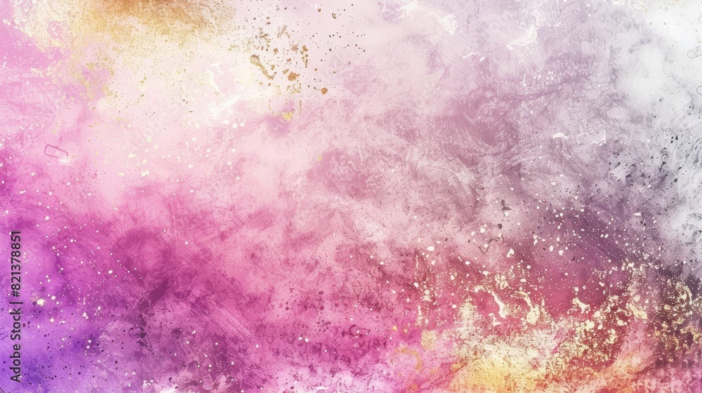 Obraz premium Abstract purple and gold watercolor background - A vibrant abstract background with gradients of purple and gold watercolor blending together