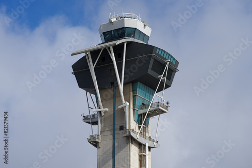 The Los Angeles International Airport air traffic control tower. Shown in Los Angeles, California, on May 18, 2024.