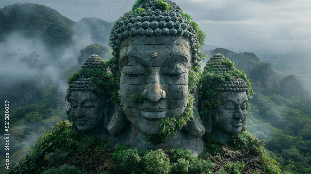 Buddha sculpture in a mountain. Buddha sculpture background Buddha sculpture in a mountain. Buddha sculpture background