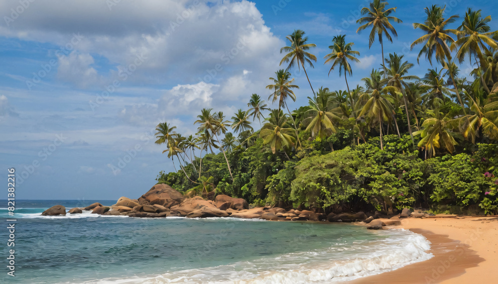 beach shore view palmeras summer beach shore view palmeras summer