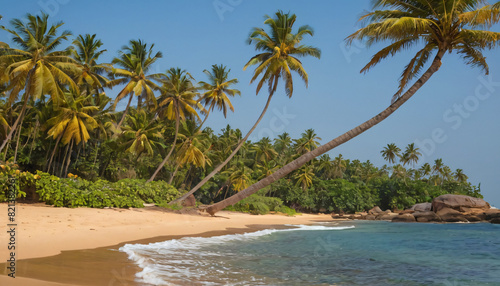 beach shore view palmeras summer