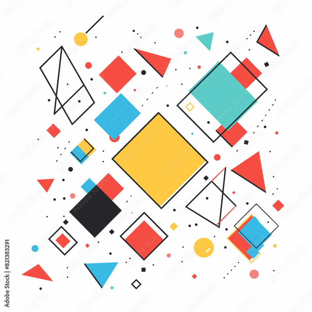 vector abstract geometric shapes on white background .Generative AI vector abstract geometric shapes on white background .Generative AI