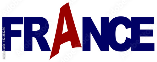 France, creative concept text design, illustration