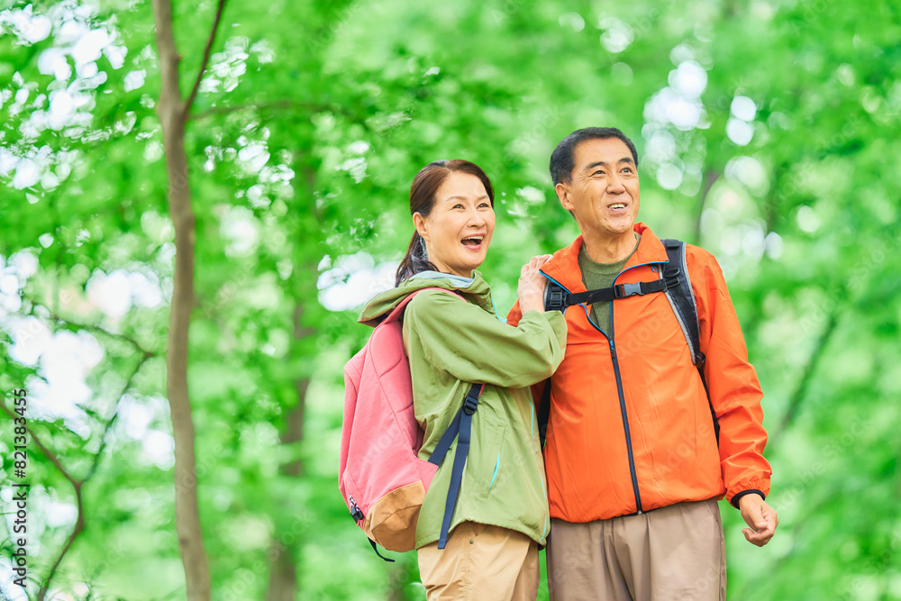 山歩きが趣味のシニア夫婦 山歩きが趣味のシニア夫婦