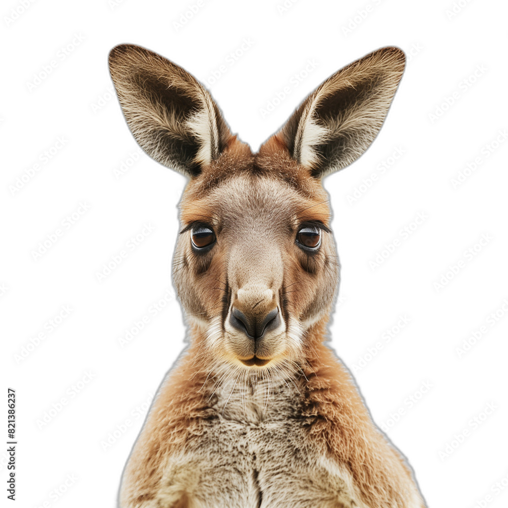 Photograph of a kangaroo in its natural habitat, standing on hind legs with a vibrant green background, capturing the essence of Australian wildlife in a captivating and serene setting. Photograph of a kangaroo in its natural habitat, standing on hind legs with a vibrant green background, capturing the essence of Australian wildlife in a captivating and serene setting.