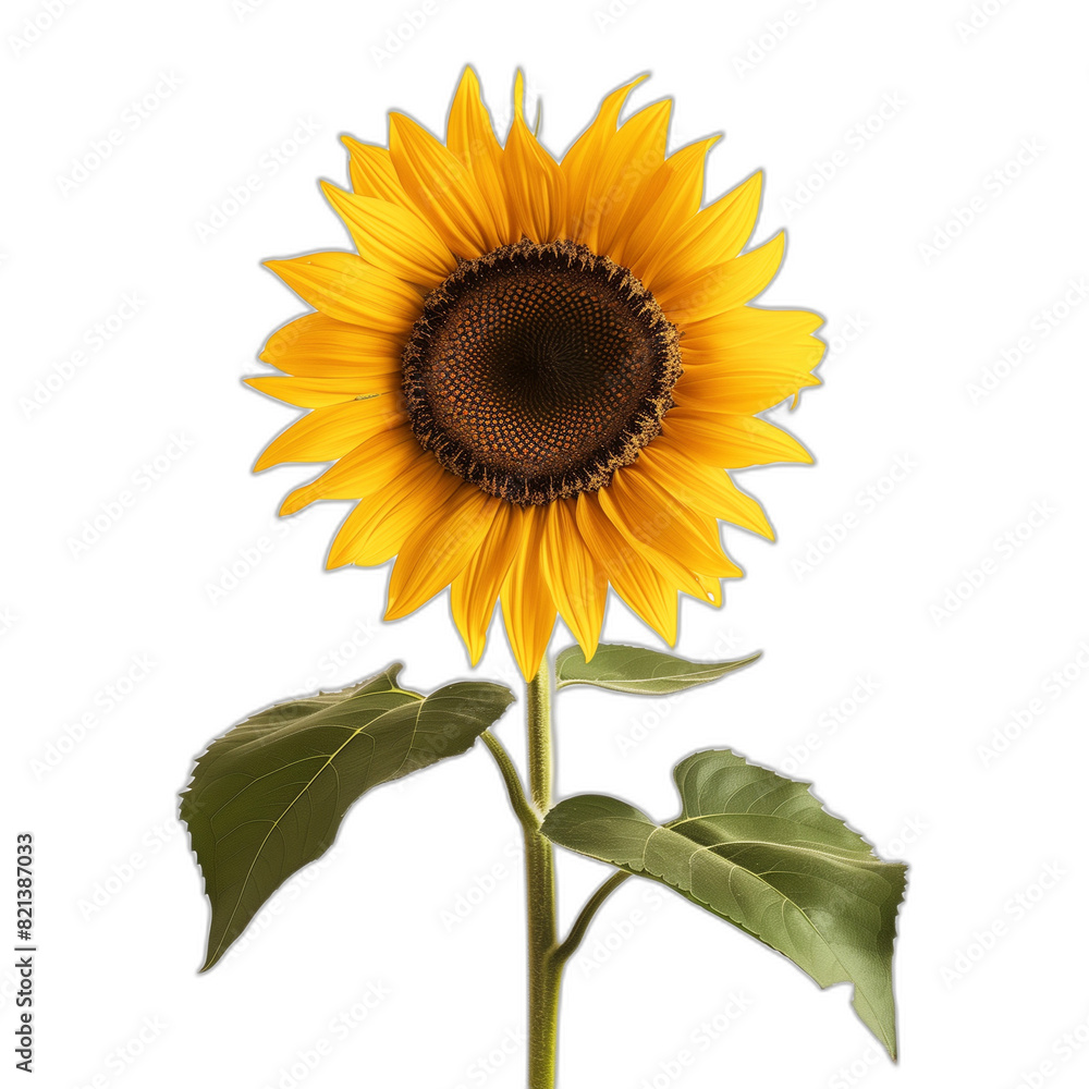 Obraz premium A close-up photograph of a vibrant sunflower with its bright yellow petals and detailed center, highlighted against a blurred green background, showcasing the beauty of this iconic flower.