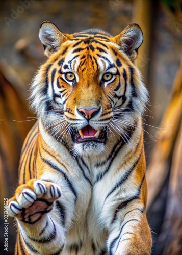 Close Up of a Tiger on a Rock. Generative AI