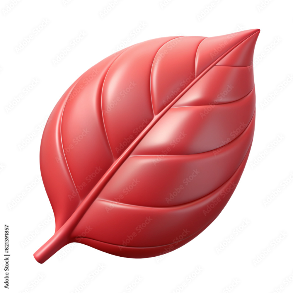 Close-up of a realistic red rose leaf with detailed texture and veins isolated PNG transparent background Close-up of a realistic red rose leaf with detailed texture and veins isolated PNG transparent background