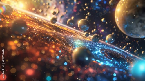 The wonders of the universe captured in a particle system depicting the complexity and interconnectedness of all celestial objects.
