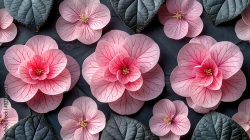 Wallpaper Mural   Pink flowers cluster on a leafy field Torontodigital.ca