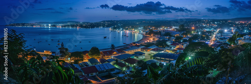 Stylized Night View of Honiara Harbor