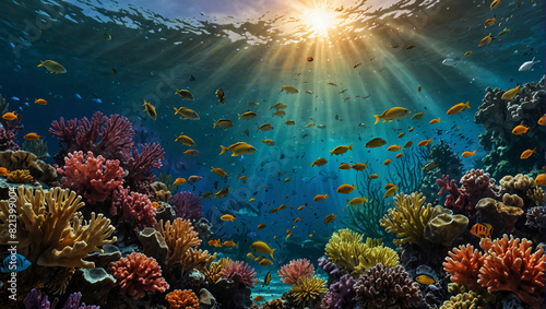 coral reef with fish © Syed