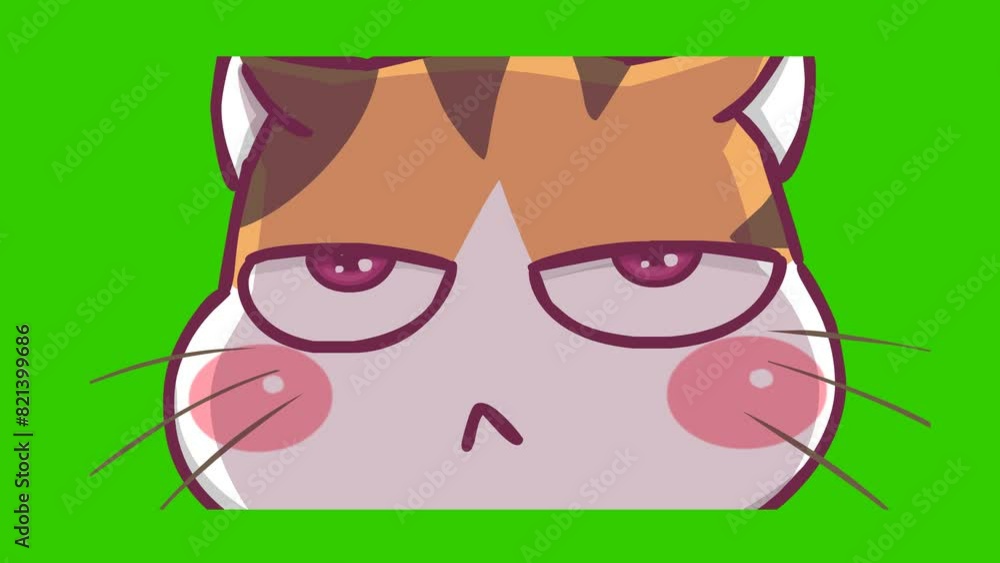 Bored Kitten Animation on Green Screen - Easy to Edit Bored Kitten Animation on Green Screen - Easy to Edit