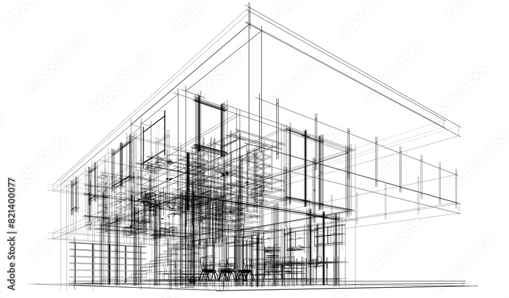 house building sketch architectural 3d illustration house building sketch architectural 3d illustration
