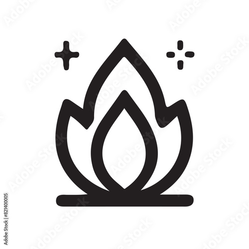 fire line icon, fire line art vector
