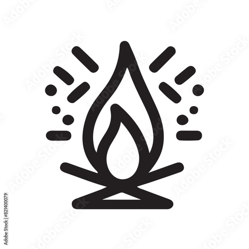 fire line icon, fire line art vector