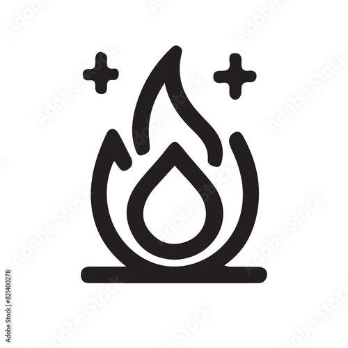 fire line icon, fire line art vector
