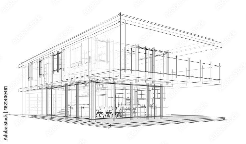 house building sketch architectural 3d illustration house building sketch architectural 3d illustration