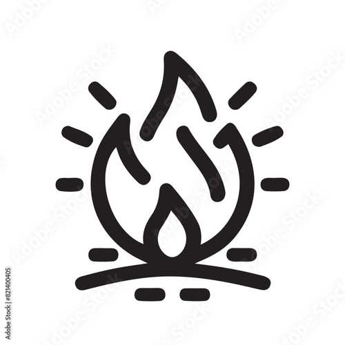 fire line icon, fire line art vector