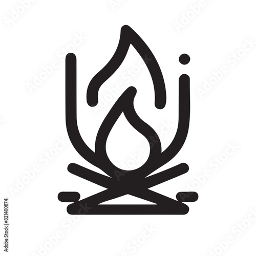 fire line icon, fire line art vector