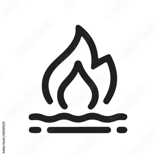 fire line icon, fire line art vector