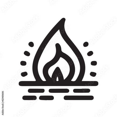 fire line icon, fire line art vector