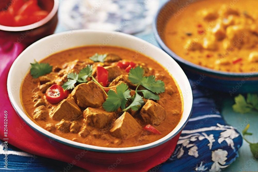 richness of spices in a fragrant bowl of curry. richness of spices in a fragrant bowl of curry.