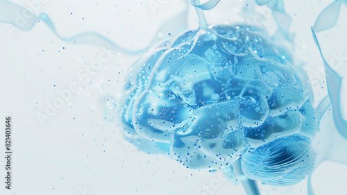 Brain 3d model light background