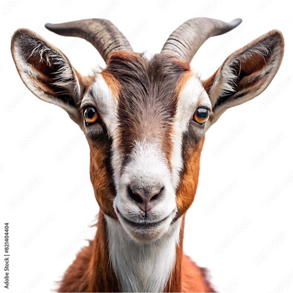 Portrait of a brown goat isolated on transparent background Portrait of a brown goat isolated on transparent background