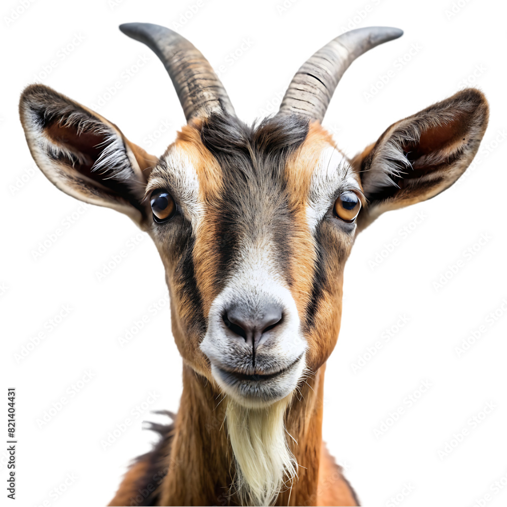 Portrait of a brown goat isolated on transparent background Portrait of a brown goat isolated on transparent background