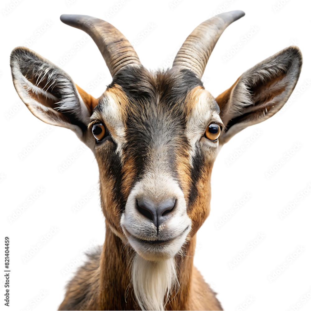 Portrait of a brown goat isolated on transparent background Portrait of a brown goat isolated on transparent background