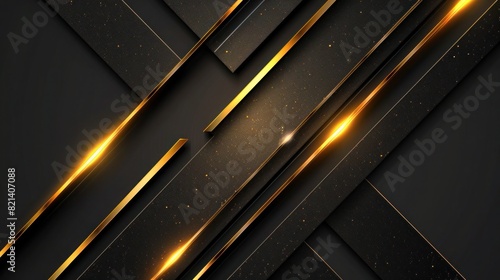 gold and black metallic arrow direction geometric design, Abstract modern futuristic technology background