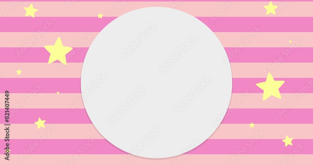 pink background with stripes and yellow stars with place for text. Birthday invitation, card, advertisement, sale pink background with stripes and yellow stars with place for text. Birthday invitation, card, advertisement, sale