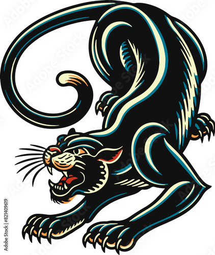 Panther Tattoo, panther, Crawling panther, panther descending, panther tattoos, panther Vector, panther Ai, panther EPS, panther, panther  SVG, panther PNG, Classic Panther, Traditional Panthers, pant