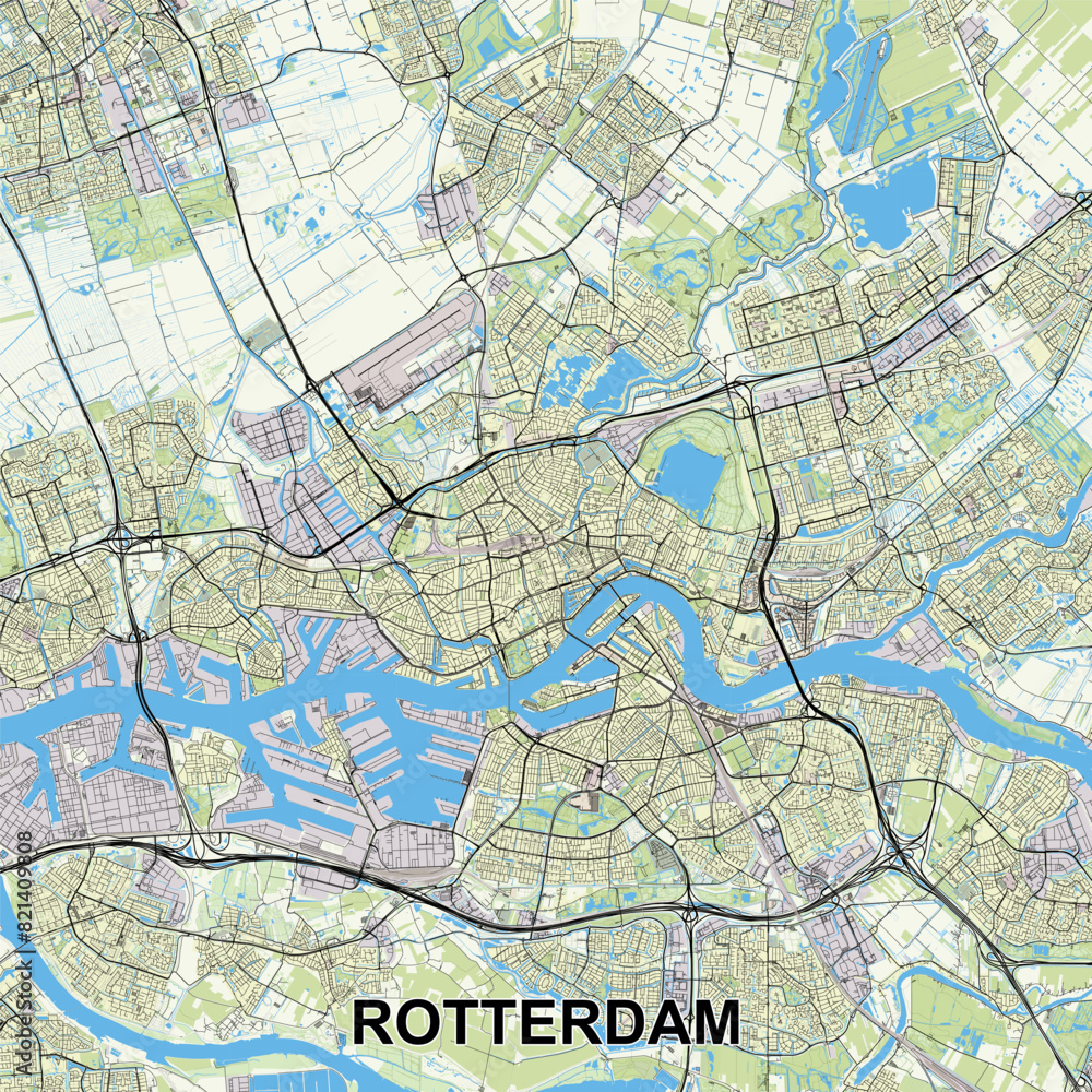 Rotterdam, Netherlands Poster map art Rotterdam, Netherlands Poster map art