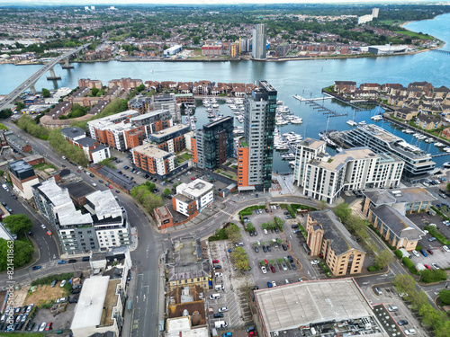 Aerial View of Southampton Port City of South England Coast, United Kingdom. May 16th, 2024