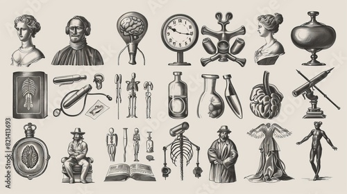 Vintage Anatomical Illustrations for Medical Or Science Themed Designs