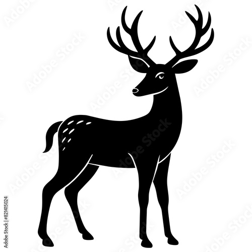 Vector deer silhouette isolated on white background. © ArtfuIInfusion769