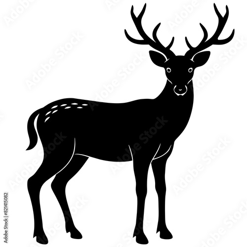 Vector deer silhouette isolated on white background. © ArtfuIInfusion769