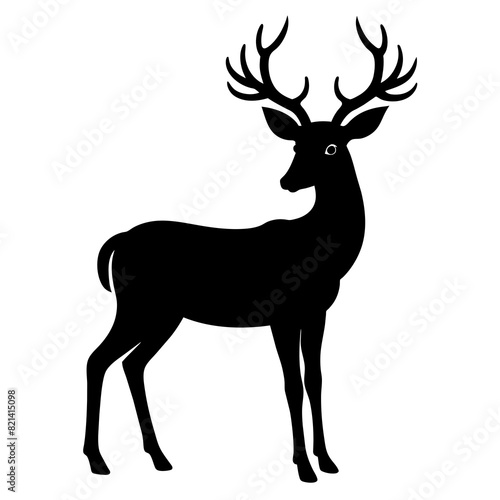 Vector deer silhouette isolated on white background. © ArtfuIInfusion