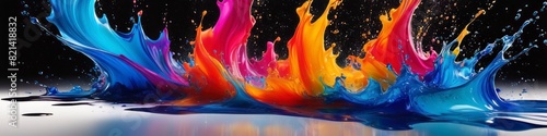 An artistic display of abstract color splashes, this background features a spectrum of bright colors that seem to dance with life and movement.