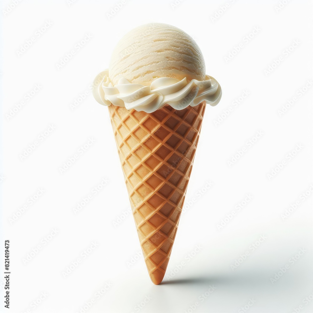 Coconut or vanilla ice cream isolated on a white background Coconut or vanilla ice cream isolated on a white background