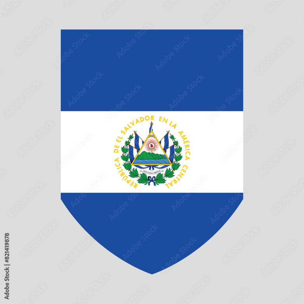Fototapeta premium El Salvador Flag in Shield Shape Frame